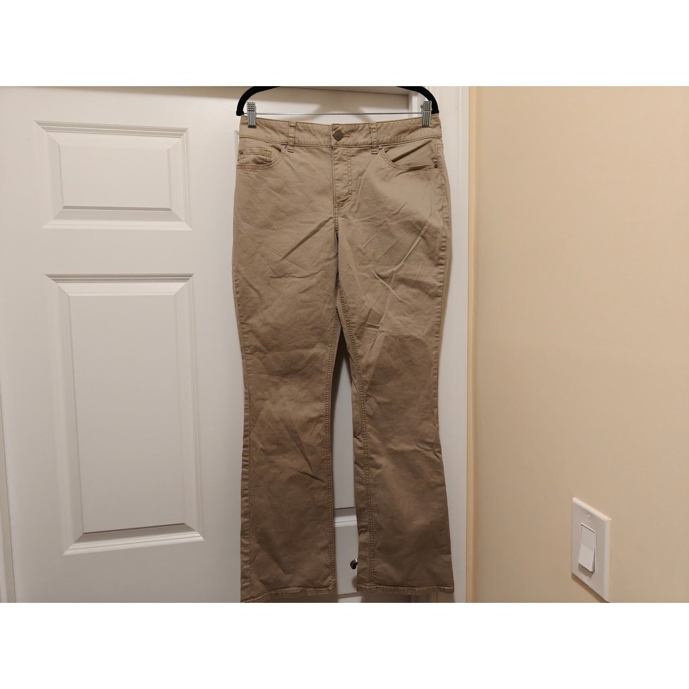 Riders by Lee Womens Khaki Mid Rise Bootcut Stretch Pants 12M Tan 1BMBAWK